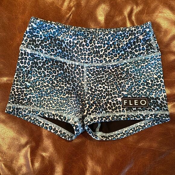 Fleo Blue Cheetah Print 3.25” Monarch Double Lined Shorts, SZ XS